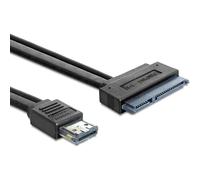 Delock - Câble eSATA Power Over - USB de 11 broches/eSATA (5/12 V) (M) pour combo SATA (F) - 50 cm