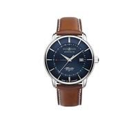 ZEPPELIN 8442 Montre pour Homme avec Bracelet en Cuir Série Atlantic Quartz GMT Date, Bleu, Taille Unique, Sangle