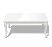 [84429]Table café, Table basse de Salon,pour Entrée/Salon 100x60x42 cm Blanc brillant,Poids:11.65 Kg