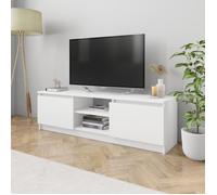 846Tendances Meuble TV Blanc 120x30x35,5 cm Aggloméré TOP MEUBLE NEW 2021 -Table Basse Banc TV Meuble TV avec lumières LED No