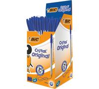 [847898-50] BIC Lot de 50 Stylos bille CRISTAL Rechargeable Pointe Moyenne Bleu