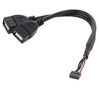 84933 Câble USB 2.0 Plaqué Or 0,15m Noir 28AWG Longueur Ø : 4,7mm DELOCK