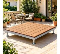 84x84cm 100x100cm Réglable Système De Terrasse Modulaire Installation | Kit de terrasse flottante en bois composite emboîtable for patio, jardin et rassemblements(Wood color,100cm/39.4in)