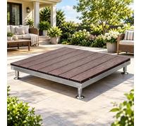 84x84cm 100x100cm Réglable Système De Terrasse Modulaire Installation | Kit de terrasse flottante en bois composite emboîtable for patio, jardin et rassemblements(Purple sandalwood,100cm/39.4in)
