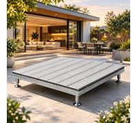 84x84cm 100x100cm Réglable Système De Terrasse Modulaire Installation | Kit de terrasse flottante en bois composite emboîtable for patio, jardin et rassemblements(Light gray,84cm/33in)