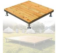 84x84x15 cm Plate-forme de Terrasse Extérieure Hauteur Réglable, Dalle Composite WPC Surélevée avec Aspect Grain de Bois pour Réparer Facilement les Sols Inégaux