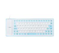 85 Clavier USB Standard Filaire Portable en Silicone Souple et Pliable, Clavier léger, Silencieux, Flexible et étanche pour PC Notebook Laptop (Blue)