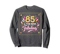 85 est Le Nouveau Fabuleux Cadeau d'anniversaire imprimé Sweatshirt, Unisexe pour Adultes, Chiné Foncé, S