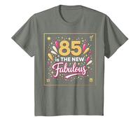 85 est Le Nouveau Fabuleux Cadeau d'anniversaire imprimé T-Shirt, Enfant, Vert Kaki chiné, 12 Ans