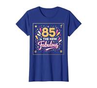 85 est Le Nouveau Fabuleux Cadeau d'anniversaire imprimé T-Shirt, Femme, Bleu Royal, L