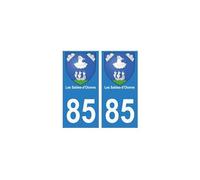 85 Les Sables-d'Olonne ville autocollant plaque blason - Angles : arrondis