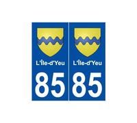 85 L'Île-d'Yeu blason autocollant plaque stickers ville - Angles : arrondis