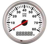 85 mm Aiguille Tachymètre numérique 8000 tr/min Rouge LED rétroéclairage Guage étanche