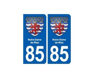 85 Notre-Dame-de-Riez blason autocollant plaque stickers ville - Angles : arrondis