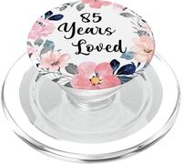 85 Years Loved 85th Birthday Floral 85 Year Old Men Women PopSockets PopGrip pour MagSafe