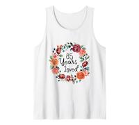 85 Years Loved 85th Birthday Floral Wreath Loved for Women Débardeur