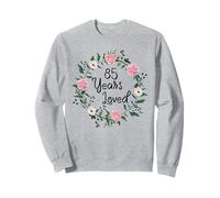 85 Years Loved Men Women Floral 85 Years Old 85th Birthday Sweatshirt