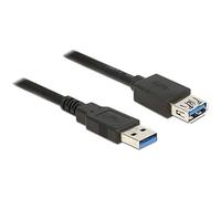 DeLock Câble USB 3.2 Gen1 85053 – USB-A mâle vers USB-A femelle 0.50 m noir contacts dorés