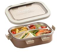 850ml Lunch Box Container - 3 Compartment Food Storage, Stainless Steel | Stainless Steel Meal Container - 850ml Lunch Box for Portion Control | Reusable Three Section Food Storage for Work Travel