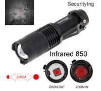 850nm Lampe de poche LED étanche à mise au point réglable, torche à eau infrarouge, vision nocturne, lumière IR pour la chasse, sécurité IR, 850nm, 940nm ""Nipseyteko