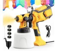 850W Pistolet à Peinture Professionnel, HVLP Pistolet Peinture Électrique 1400ML avec 4 Buses et 3 Motifs, Pulvérisateurs de Peinture à Débit Réglable pour Meubles, Clôtures et Murs