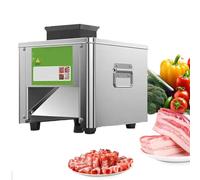 850W Trancheuse Electrique, Machine À Découper La Viande En Forme De Cube 150 Kg/H Électrique Domestique Et Commercial En Acier Inoxydable Pour Poulet Poisson Bœuf Viande Légumes(7MM)