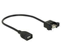 85105 Câble USB 2.0 USB Femelle A, Plaqué Or des deux côtés 0,25m DELOCK