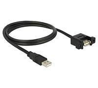 85106 Câble USB 2.0 USB femelle A, plaqué or des deux côtés 1m noir DELOCK