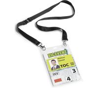 [8525-01] DURABLE Lot de 10 Badges évènementiel Format A6 avec ruban en tissu...