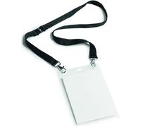 852501 Pochette Porte-Badge Evènement Avec Lacet Textile Duo Noir Pour Insertion Format A6 148 X 105 Mm Plastique Résistant Transparent Boîte De 10