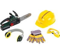 8532 Set Bûcheron Bosch - Avec Tronçonneuse Électronique : Bruitage, Fonction Lumineuse Et Chaîne Tournante - Avec Casque, Casque Anti-Bruit, Lunettes Et Gants - Pour Les Enfants Dès 3 Ans