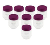 8539 Kit 8 pots de yaourts 8 Pots de yaourts en verre 190 ml avec couvercle à visser Pour tous vos desserts