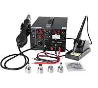 853D Station de Soudage à Air Chaud, Uten Kit Poste de Soudage Électrique Numérique 3 en 1 SMD avec 5V USB Port de Chargement et 35V DC Voltmètre pour Téléphone Portable et Réparation Electronique