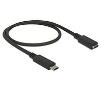 85532 Câble USB C femelle, USB C mâle 0,5m noir HDCP, HDR 60W DELOCK