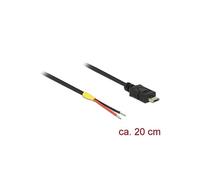 [85541] Delock Câble USB Micro-B mâle -> 2 x Câble alimentation perdu 20 cm n...