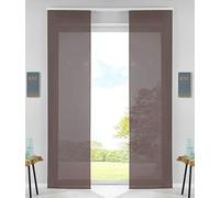 85589N2 Lot de 2 Rideaux coulissants avec Barre de lestage Marron 245 x 60 cm