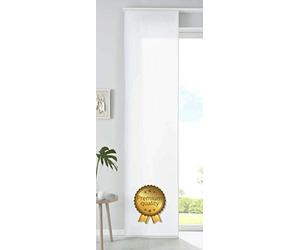 85600N Lot de 1 Rideau Coulissant en Microfibre, séparateur de pièce H x l 245 x 60 cm, Blanc Mat de Luxe avec Rail de lestage, Barre de Poids