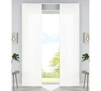 85600N2 - Lot de 2 Rideaux coulissants en Microfibre - avec Chariot de Panneau et Barre de lestage - Crème Mat - 245 x 60 cm (H x l)