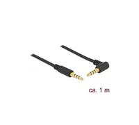 85610 câble jack 3,5 mm 4 broches vers fiche coudée noir 1 m