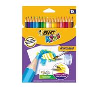 [8575623-2] BIC Lot de 2 Etuis de 18 crayons de couleur KIDS AQUACOULEUR 18 C...