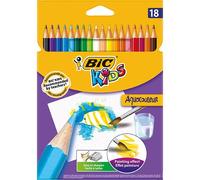 [8575623-2] BIC Lot de 2 Etuis de 18 crayons de couleur KIDS AQUACOULEUR 18 C...