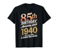 85th Birthday Awesome Since 1940 Vintage Style T-Shirt
