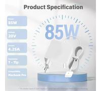 85W T-Tip Chargeur Pour Mac Book Pro De 13 Et 15 Pouces (2012 Mi -2015) Modèles A1398, A1502, A1465, A 14 24¿Portable Adaptateur Alimentation[Z233]