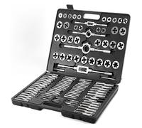 86 pièces 110 ensemble de tarauds et matrices, outil filetage manuel en acier tungstène titane avec clé tournevis for réparer couper Résistant à la Corrosion(110PCS)