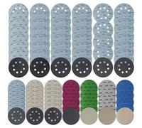 86 Pièces 125mm Papier de pour Verre Sec à l'eau,Slices de Broyage 8 Trous, 7000/3000/2500/1200/1000/800/600/400/140/150/60 Grain, Papier Broyant Rond pour Broyeur Excentrique Peinture en Métal