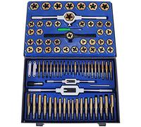 86 pièces ensemble de tarauds et matrices ensemble de tarauds de forage métrique outils de ileter à la main acier tungstène réglable avec mallette de rangement