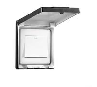 86-Type pour protection de prise de courant ultra-mince pour sécurité électrique - Plaque murale autocollante en plastique pour prises standard UK 86 mm, salle de bain, ferme et (noir)