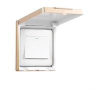 86 Type pour protection de prise ultra fine pour sécurité électrique - Plaque murale autocollante en plastique pour prises standard UK 86 mm, salle de bain, ferme et (doré)