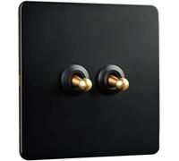 86 Wall Type Solid Copper Lever Toggle Light Switch, 1-4 Gang 2 Way Up And Down Manual Household Wall Switch(2 Gang)