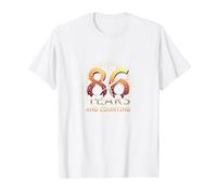 86 Years and Counting - Cadeau d'anniversaire T-Shirt, Homme, Blanc, 6XL